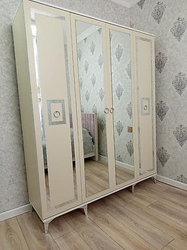 bronza fiqur: Yeni, 4 qapılı, Güzgülü, Ağ, Digər material, Açılan, Düz dolab — 1