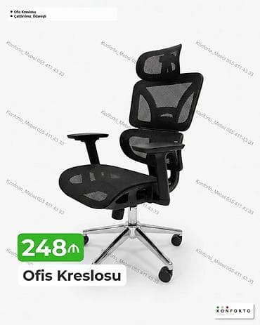 Ofis Kreslosu – 248 ₼ - Ergonomik dizayn: bel dəstəyi, tənzimlənən — 1