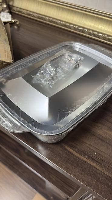 dibcek qablari: Paslanmayan poladdan qapaqlı qril/bişirmə sinisi - Material: yüksək — 1