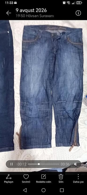 cins salvar: Kargo ciblikli cins şalvarlar dəsti - Material: cins (denim) - — 2