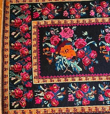 qara encir: Xalça – əl toxuması, güllü naxışlı - Material: təbii yun - Toxuma — 3