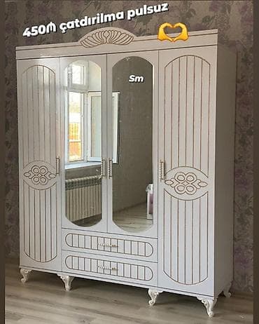 madeyra dolablar: *4 Qapili Dolab şeher içi çatdırilma pulsuz qiymət 450azn* ✨ Ölçüs — 1