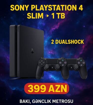 Sony PlayStation 4 Slim oyun konsolu, 1 TB yaddaşa malikdir. Komplektə lalafo.az -da Sony PlayStation 4 Slim oyun konsolu, 1 TB yaddaşa malikdir. Komplektə