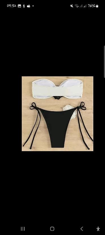 İki hissəli qadın bikini dəsti - Üst: Ağ rəngli, bant tipli strapless — 1