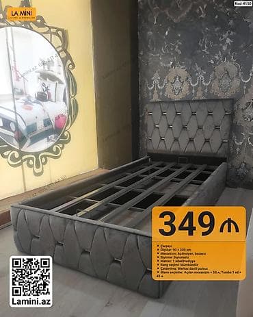 Mebel: Çarpayı - Ölçü: 90 × 200 sm - Mexanizm: Açılmayan, bəzəsiz - — 1