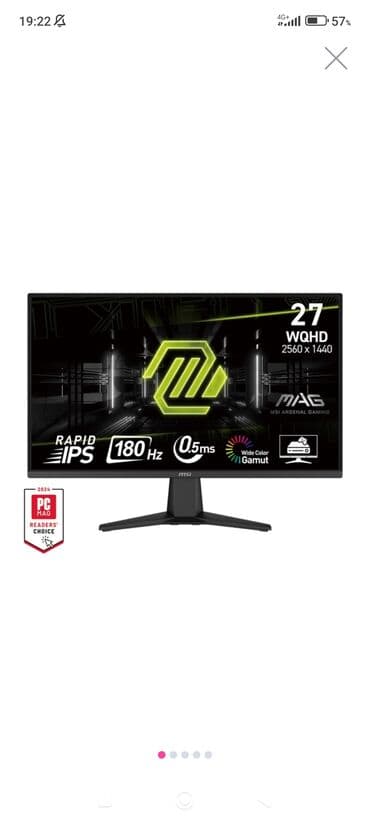 işdənmiş planşet: Monitor: MSİ 2560x1440 Ekran olcusu 27 2K Ekran tezliyi 180HZ — 4