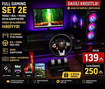FULL GAMING SET 2E – komplekt: - 2E Gaming oyun masası - Oyun