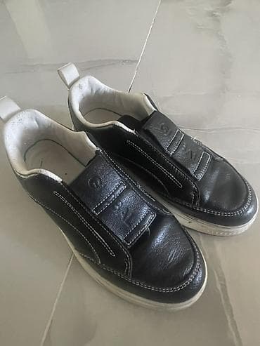 Туфли: Qara dəri slip-on uşaq oğlan - Model: bağsız/slip-on - Material — 1