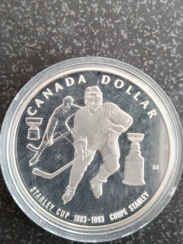 Канада 1 доллар. 1893-1993 100 летие Кубка Stanley Ag 925