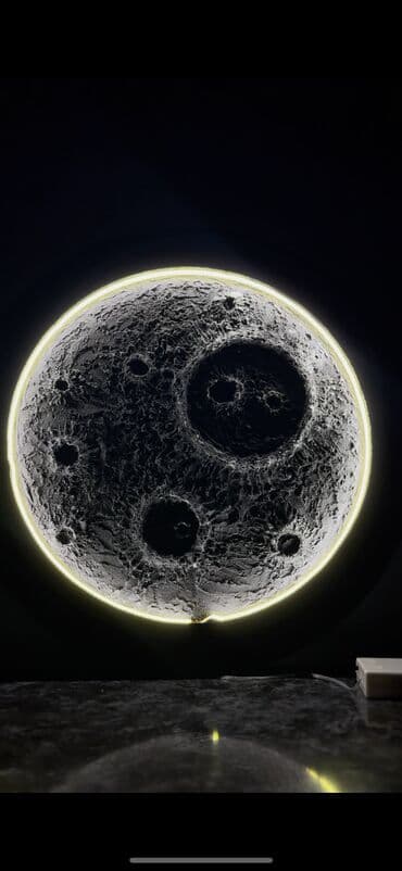 devit 3 ampul qiyməti: Ay Dekoru İşiqlandirmali Diametri 40sm el işidir,istenilen olcude — 1