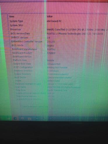 notbuk islenmis: Fujitsu noutbuk Texniki göstəricilər: - Prosessor: Intel Core — 4