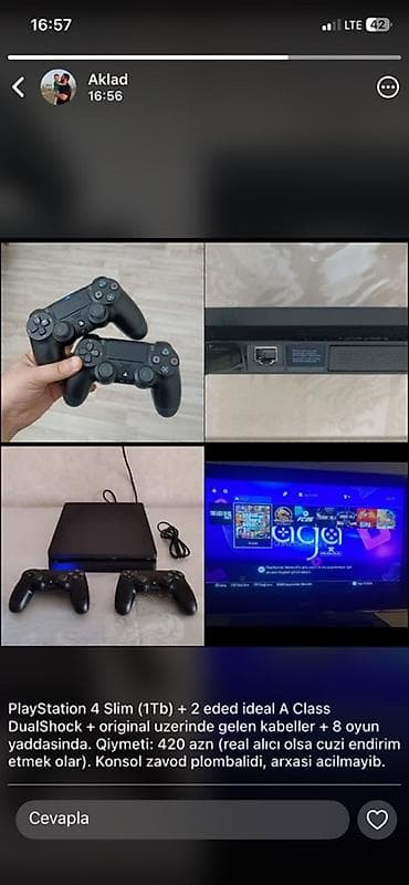 PlayStation 4 Slim (1TB) paket - Konsol: PS4 Slim, daxili yaddaş 1TB