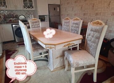 Qonaq otağı üçün, Yeni, Açılmayan, Dördbucaq masa, 6 stul lalafo.az -da Qonaq otağı üçün, Yeni, Açılmayan, Dördbucaq masa, 6 stul