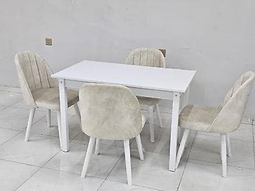stulla: Qonaq otağı üçün, İşlənmiş, Kvadrat masa, 6 stul — 1