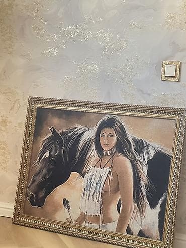 Tablo – “At və gənc qadın” mövzulu - Texnika: Kanvas üzərində — 2