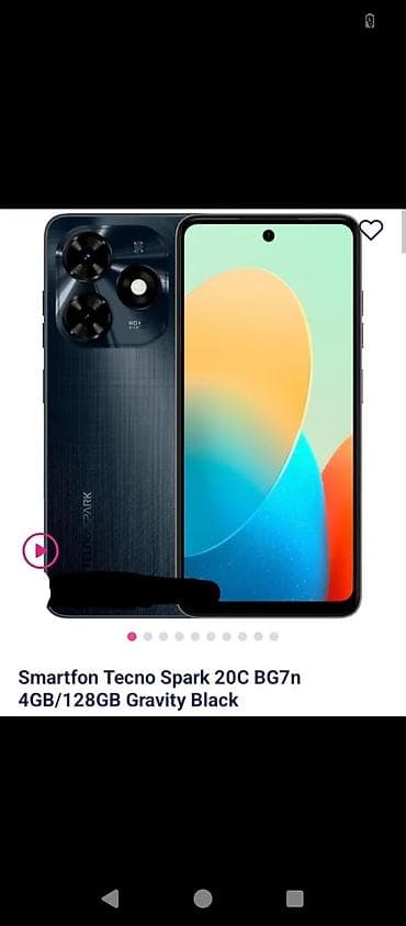 Tecno Spark 20C, 128 GB, rəng - Qara, Sənədlərlə