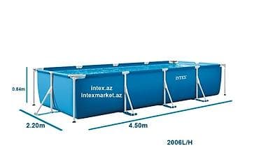 Intex çərçivəli hovuz - Ölçülər: 4.50 m (uzunluq) x 2.20 m (eni) x