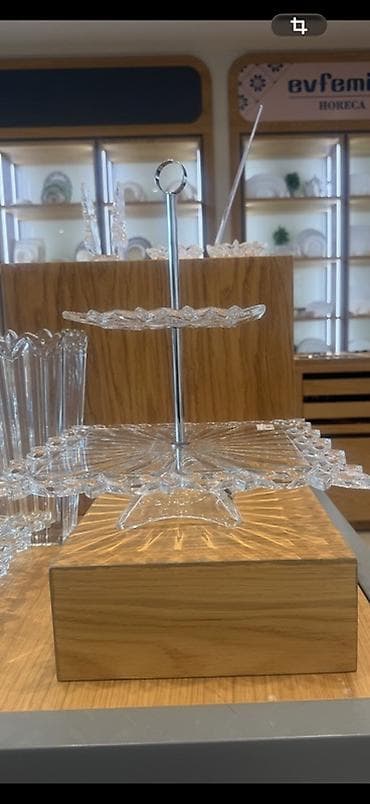 balaca tortlar: Tort və şiriniyyat qabı, rəng - Ağ, Şüşə — 4