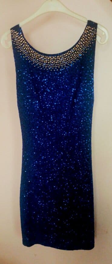 Digər qadın geyimləri: Parıltılı tünd mavi kokteyl/axşam geyimi - Rəng: tünd mavi, tüm — 1