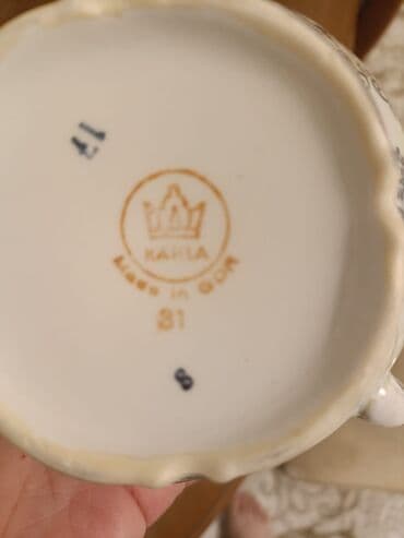 Bitkilər: Çay dəsti, rəng - Ağ, Farfor, 6 nəfərlik, Almaniya — 2