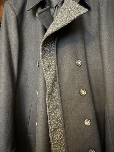 NetWork kişi palto - Rəng: qara/qaranıq boz ton - Model: ikiqat