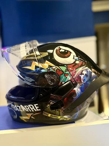 cg motor: Motorsiklet üçün tam üzlü kask – “BIZARRE” dizayn - Korpus: parlaq — 5