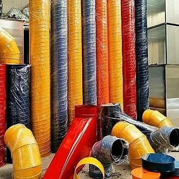 ev tiken usta: Qırmızı rəngdə olan havalandırma boruları sistemi. Bu sistem, hava — 6