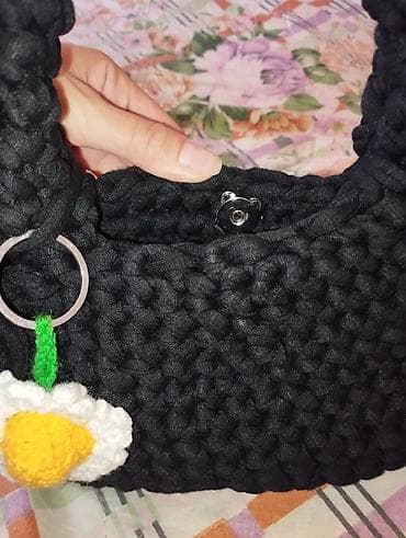 ev damaşniki: Zərif əl işi çanta - Material: qalın toxuma ipindən əl ilə hörülüb - — 4