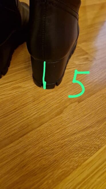 Çəkmələr: Uzunboğaz, Poppy, Ölçü: 38, rəng - Qara, Yeni — 4