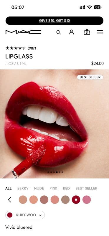 moskva univermagi qızıl sepler: Dodaq boyası, Mac, Qırmızı — 6