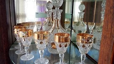 cox gozel sekiller: Şüşə dəst – karafa və badələr - Material: qalın, şəffaf şüşə/kristal — 1