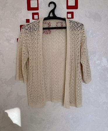 opo: Bej Rəngli Kardiqan Jaket - Model: ön hissəsi düyməsiz, açıq kardiqan — 2