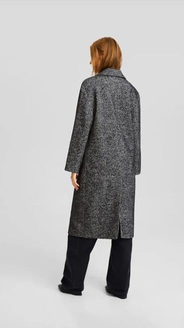 санки с рулем: Пальто, Bershka, XS, S, цвет - Серый — 2