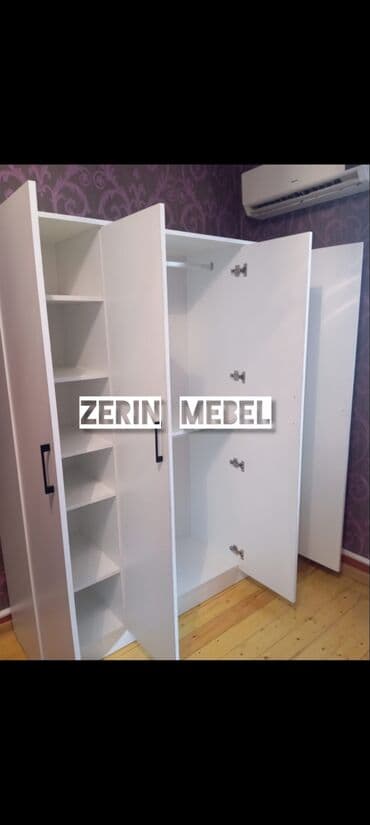 ışkaf: Açılan, 4 qapılı Düz dolab, Qarderob, paltar dolabı — 5