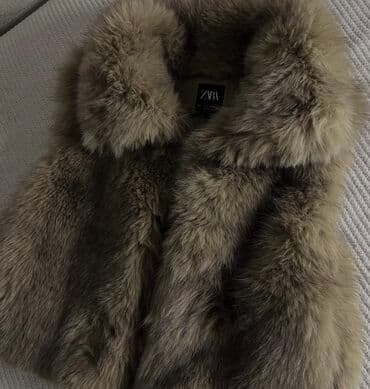 женские меховые жилеты: Жилет, Zara, S, цвет - Серый — 2