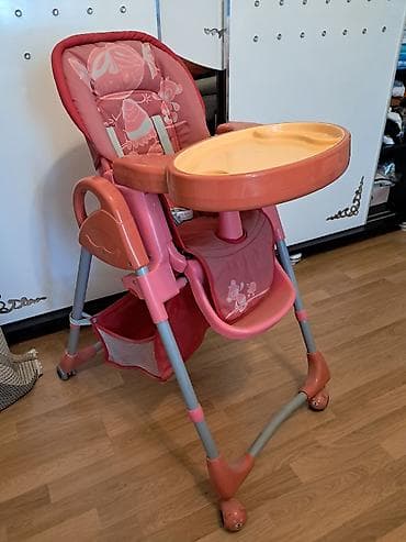 Uşaq üçün yemək stulu - Rəng: çəhrayı-qırmızı tonlarda, naxışlı