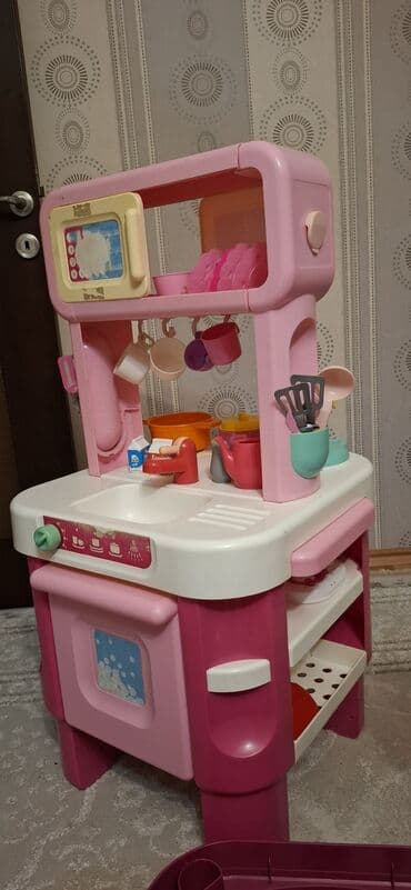 детские инструменты пила: Çəhrayı rəngdə, mətbəx əşyaları ilə birlikdə uşaq oyuncaq mətbəxi — 4