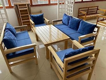 divan desti: Açıq hava üçün taxta mebel dəsti - Təyinat: həyət, terras, bağ və — 6