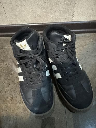 krasovka: İçi mexli Qara rəngli Adidas kişi/kadın idman ayaqqabısı – yüksəkboğaz — 2