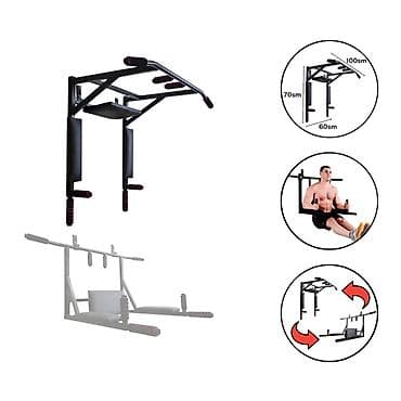 ev turnik: Divar üçün çoxfunksiyalı turnik + press/dip stansiyası və boks kisəsi — 2
