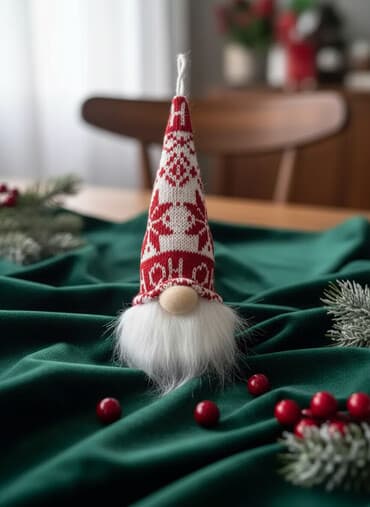 Ev saatları: Məhsul: LED işıqlı Yeni il/C̈əngə mücəssəməsi – skandinav cırtdan — 3