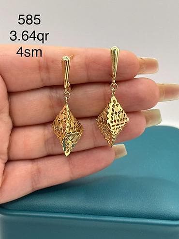 xarı bülbül kulon: Sarı qızıl, 585 Əyar — 6