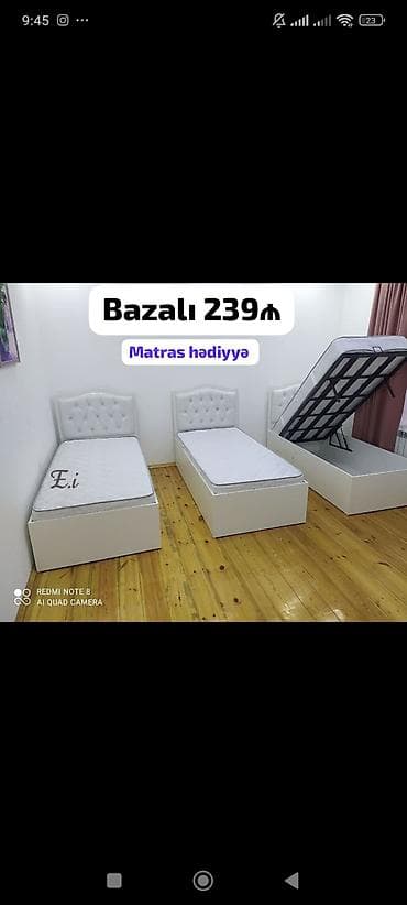 matraslar: Bazalı tək nəfərlik çarpayı - Açarla açılan bazalı alt hissə – geniş — 1