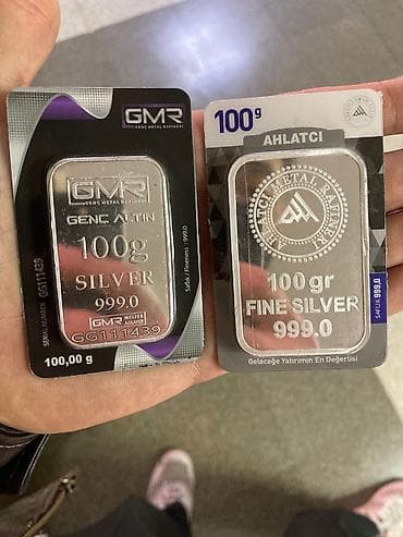 Məhsul: 2 ədəd investisiya gümüş külçə - Marka və rafineri: - GMR