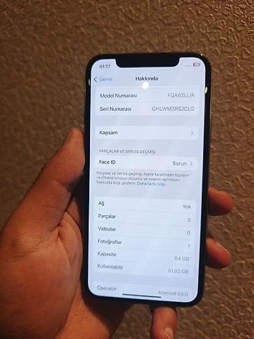 iphone mobil: IPhone X, 64 GB, Gümüşü, Face ID — 3