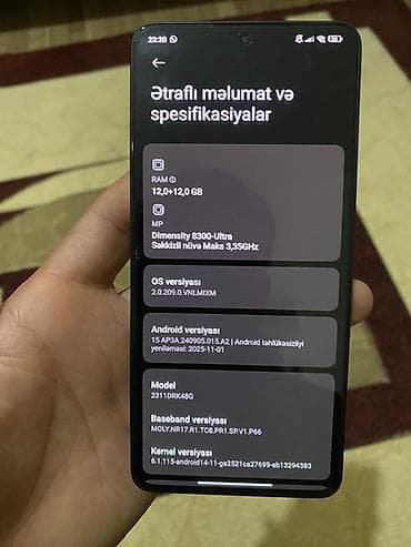 islenmis fen: Poco X6 Pro, 512 GB, rəng - Qara, Sensor — 6