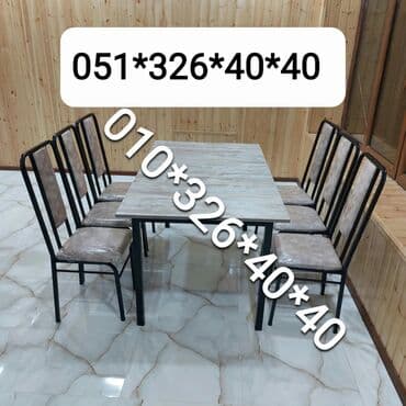 Masa və oturacaq dəstləri: Qonaq otağı üçün, Yeni, Açılan, Kvadrat masa, 4 stul — 18