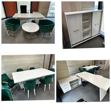 Ofis mebel dəsti Tərkib: - İş masası: L‑şəkilli, geniş iş səthi. Yan