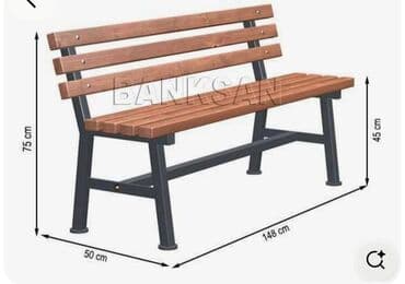 QAZ: Metal karkaslı taxta oturacaq skamyalar - Dizayn: Arxalı, klassik — 8