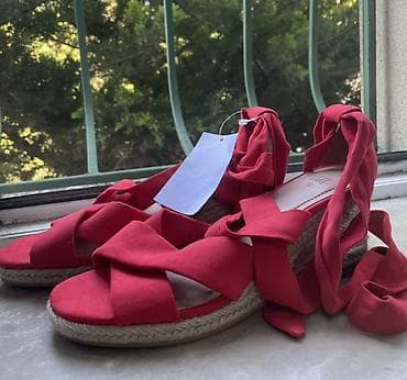 женские босоножки испанки: H&M qadın sandal - Model: Kətan tipli espadril tərzində sandal - — 1